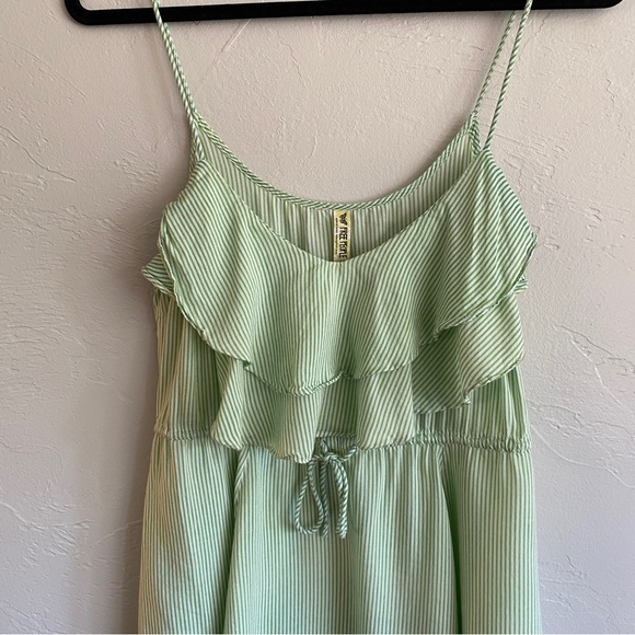 Free People Green Striped Mini Dress - Picture 2 of 7